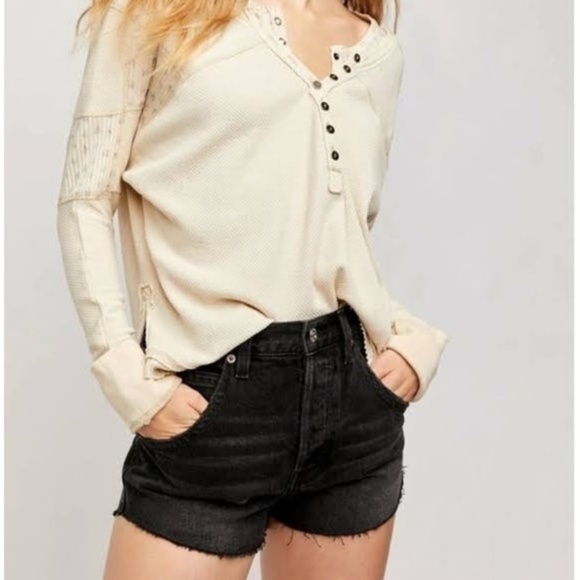 NWT Free People black denim shorts - Picture 2 of 6